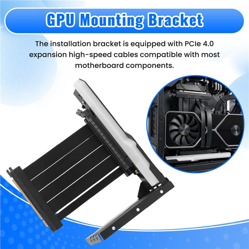 Vertical GPU Mounting Bracket  - đánh giá và giá Pcie 4.0 X16 Riser Cable 90 Degree